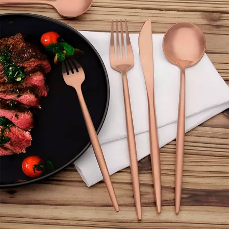 Juego de Cuberteria Oro Rosa de 24 Piezas TIPS BCS01-07