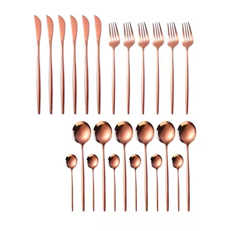 Juego de Cuberteria Oro Rosa de 24 Piezas TIPS BCS01-07