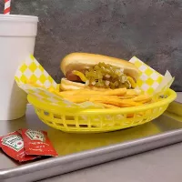 Canasta Plastica de Comida Rapida de  9 x 6 Pulgadas de Color Amarilla MASTER CHEF FFB-96Y 2