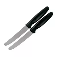 Cuchillo para Carne de Punta Redonda de 10 Centimetros con Puno Negro, Set de 2 Unidades WUSTHOF 1145360101