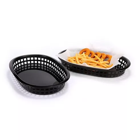 Canasta Plastica de Comida Rapida de 10.5 x 7 Pulgadas de Color Negro MASTER CHEF FFB-107K