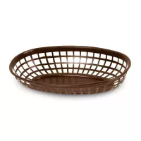 Canasta Plastica para Comida Rapida de 9.5 x 6 Pulgadas de Color Cafe MASTER CHEF FFB-96B