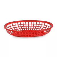 Canasta Plastica para Comida Rapida de 9 1/2 x 6 Pulgadas, Color Rojo  MASTER CHEF FFB-96R