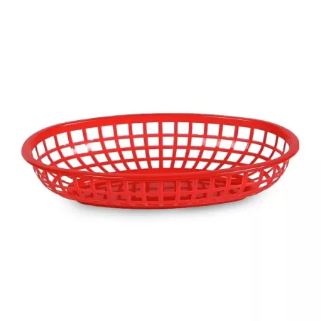 Canasta Plastica para Comida Rapida de 9 1/2 x 6 Pulgadas, Color Rojo  MASTER CHEF FFB-96R