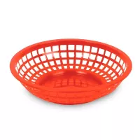 Canasta Plastica Redonda para Comida Rapida de 8 Pulgadas, Color Rojo THUNDER PLBK008R