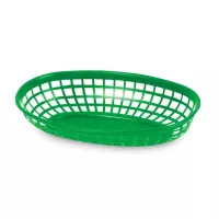 Canasta Plastica Ovalada para Comida Rapida, Color Verde Brillante THUNDER PLBK938G