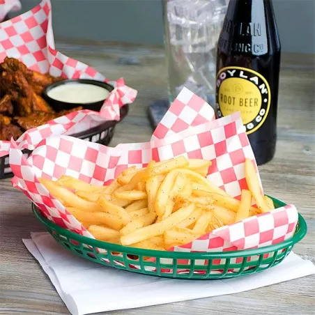 Canasta Plastica Ovalada para Comida Rapida, Color Verde Brillante THUNDER PLBK938G