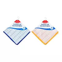 Limpion de Microfibra Blanco con Bordes de Colores, Set de 2 Unidades SIN ASIGNAR MFC02G01