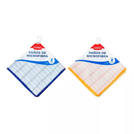 Limpion de Microfibra Blanco con Bordes de Colores, Set de 2 Unidades SIN ASIGNAR MFC02G01