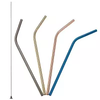 Pajilla Curva de Acero Inoxidable de 21 Centimetros, Set de 4 Unidades LURCH 00240992