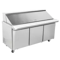 Mesa de Preparacion Refrigerada Mega Top 3 Puertas de Acero Inoxidable 180 Centimetros U-STAR SCLM3-E-HC