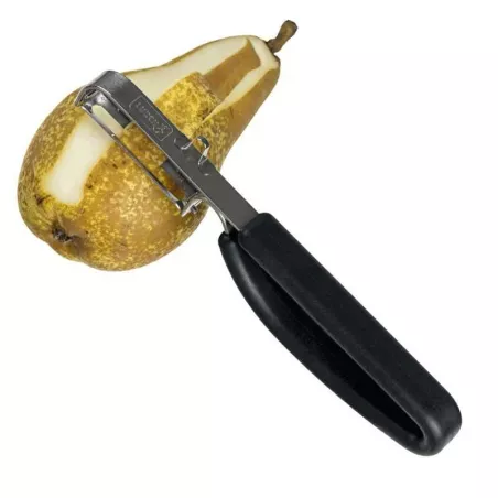 Pelador Universal Giratorio de Acero Inoxidable con Mango Negro LURCH 00011198