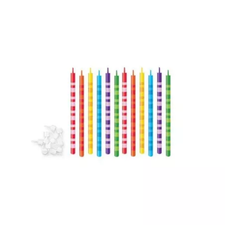 Candelas Multicolores de 10 Centimetros, Diseno Delicia de 12 Unidades TESCOMA 630986