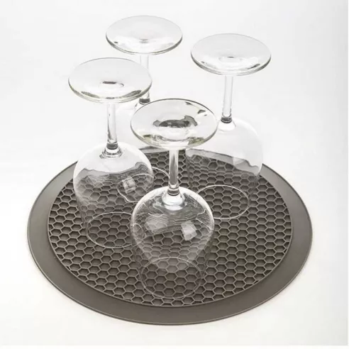 Tapete Multiuso de Silicon Redondo de 12 Pulgadas de Color Gris PROGRESSIVE PS-80GY