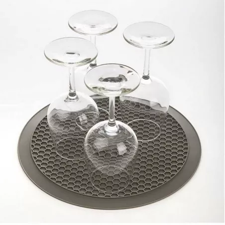 Tapete Multiuso de Silicon Redondo de 12 Pulgadas de Color Gris PROGRESSIVE PS-80GY