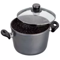 Olla de Aluminio de 24 Centimetros con Tapa de Vidrio STONELINE 7297