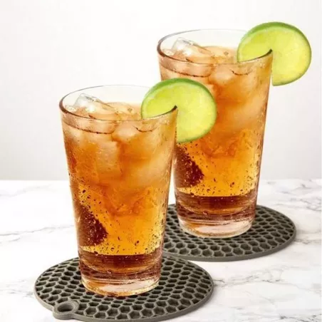 Tapete de Silicon Redondo de 5.5 Pulgadas de Color Gris, Set de 2 Unidades PROGRESSIVE PS-78SETGY