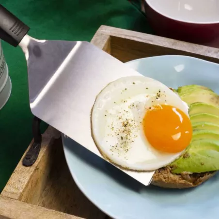 Espatula de Acero Inoxidable con Mango Negro para Hamburguesas LURCH 00230340