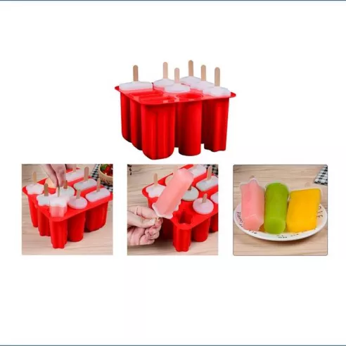 Molde de Silicon Paletas para Helados 9 Cavidades MASTER CHEF 0760048