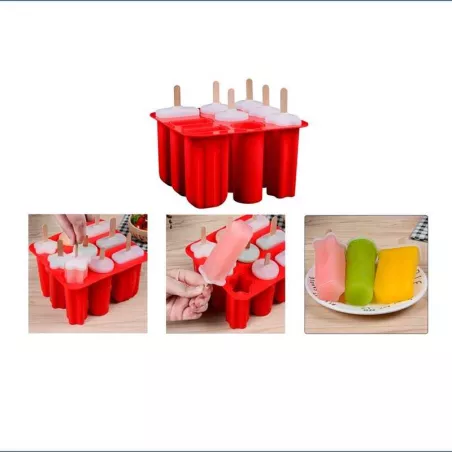 Molde de Silicon Paletas para Helados 9 Cavidades MASTER CHEF 0760048