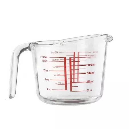 Taza para Medir de Vidrio Graduado de 500 Mililitros MASTER CHEF B21011505-G