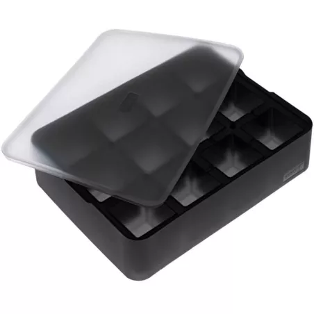 Bandeja de Hielo en Forma de Cubo de Silicon de Color Negro de 12 Cavidades de 4 Centimetros LURCH 00240710