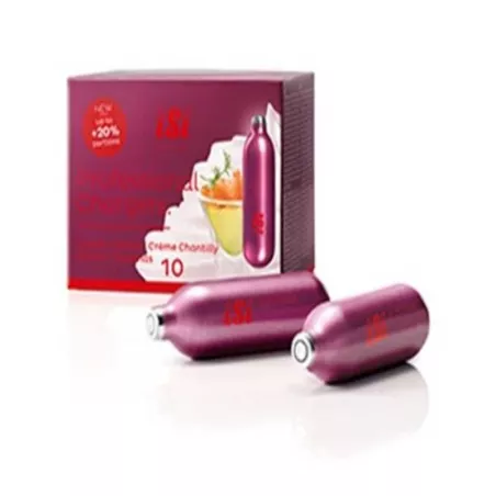 Cilindro de Chantilli Profesional a Gas N20, Paquete de 10 Unidades ISI 070299