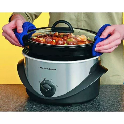 Olla de Cocimiento Lento de 4 Quartos Negra HAMILTON BEACH 33141