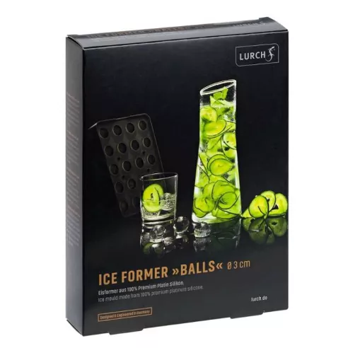Bandeja de Hielo en Forma de Bola de 3 Centimetros de Silicon de Color Negro de 20 Cavidades LURCH 00240725