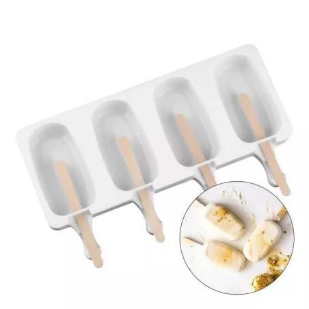 Molde de Silicon para Paletas Magnum Diseno de Media Luna de 4 Cavidades MASTER CHEF 0760053