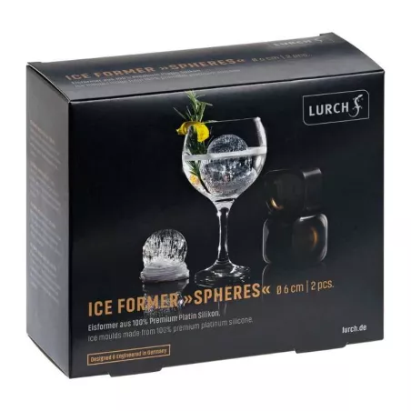 Bandeja de Hielo de Silicon de Forma de Bola de 6 Centimetros de Color Negro, Set de 2 Unidades LURCH 00240730
