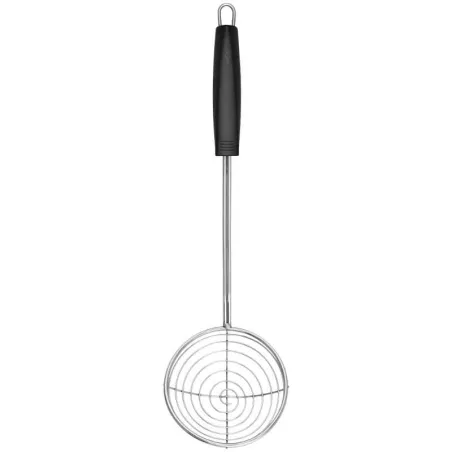 Cuchara con Colador con Mango Negro de  Acero Inoxidable, Diseno Tango LURCH 00230350