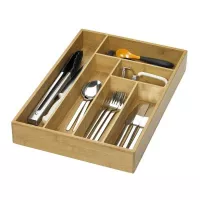 Porta Cubiertos de 6 Compartimientos de Bambu de 45 x 30 Centimetros LURCH 00010715