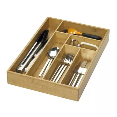 Porta Cubiertos de 6 Compartimientos de Bambu de 45 x 30 Centimetros LURCH 00010715
