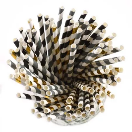 Pajillas de Papel Rayadas, Paquete de 100 Unidades NORPRO 4020