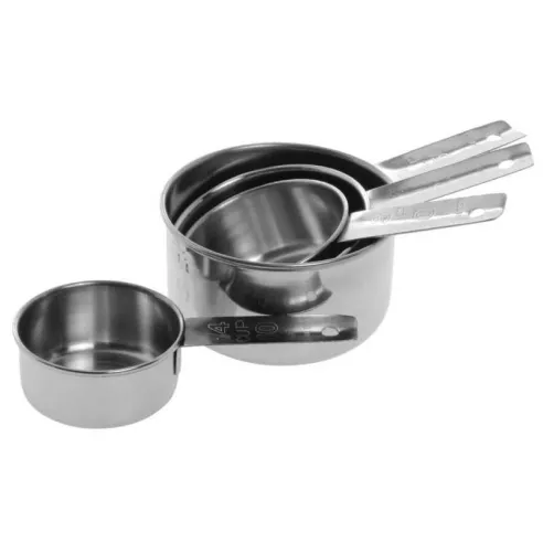 Tazas de Medir de Acero Inoxidable, Set de 4 Unidades KING METAL MCL4