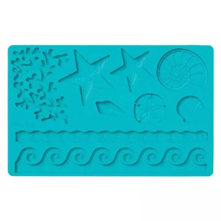 Molde Fondant Diseno Vida Marina, Color Azul WILTON 409-2552
