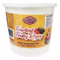 Fondant de Frutos Rojos de Color Blanco de 1 Kilo CHERRY AND CAKE FONDANT (FRUTOS)