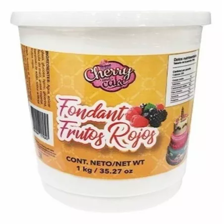 Fondant de Frutos Rojos de Color Blanco de 1 Kilo CHERRY AND CAKE FONDANT (FRUTOS)