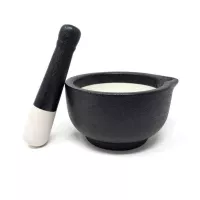 Mortero de Porcelana de 6 Pulgadas de Color Negro NORPRO 6922 2