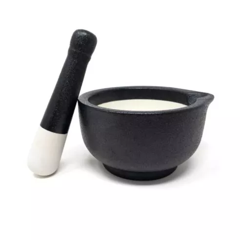 Mortero de Porcelana de 6 Pulgadas de Color Negro NORPRO 6922
