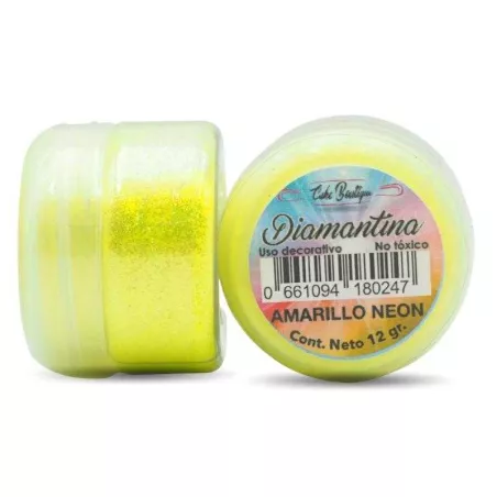Diamantina Comestible, 8 Gramos, Color Amarillo Neon  CHERRY AND CAKE DNTX04