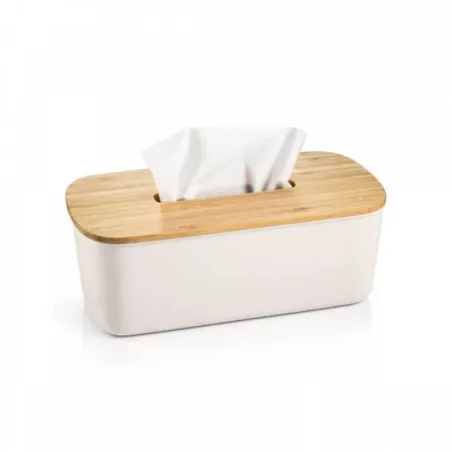 Caja de Panuelos Plastico con Tapa de Bambu de 28.5 Centimetros TESCOMA 900825