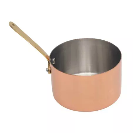 Olla Salsera Mini Laton con Mango de 9 x 5 Centimetros de Color Cobre KING METAL SPM90CB