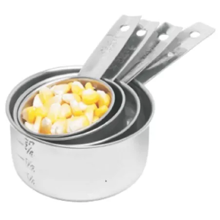 Tazas de Medir de Acero Inoxidable, Set de 4 Unidades KING METAL MCL4