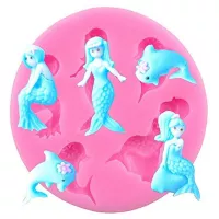 Molde de Silicon de Sirenas & Delfines con 5 Cavidades MASTER CHEF 0760839