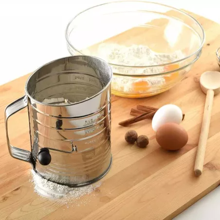 Cernidor Tamiz Giratorio de Harina en Acero Inoxidable de 5 Tazas NORPRO 137