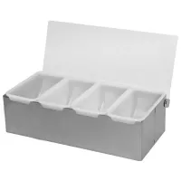 Porta Condimentos de Acero Inoxidable con 4 Compartimientos THUNDER SLCN004
