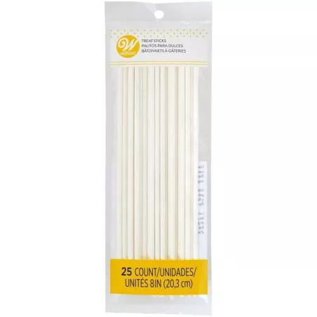 Palillos para Pops  de 8 Pulgadas de Largo, Set de 25 Unidades WILTON 1912-9320
