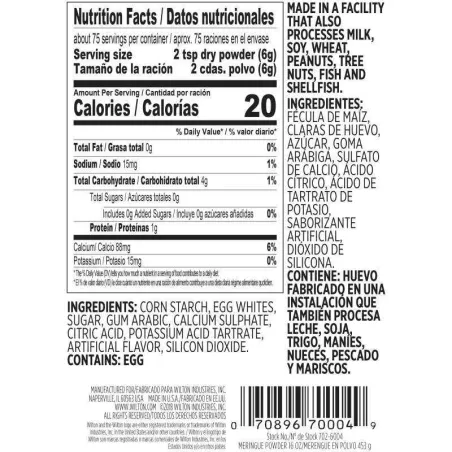 Polvo de Merengue, 16 Onzas, Color Blanco WILTON 702-6004X